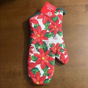 Festive Poinsettia Oven Mitt